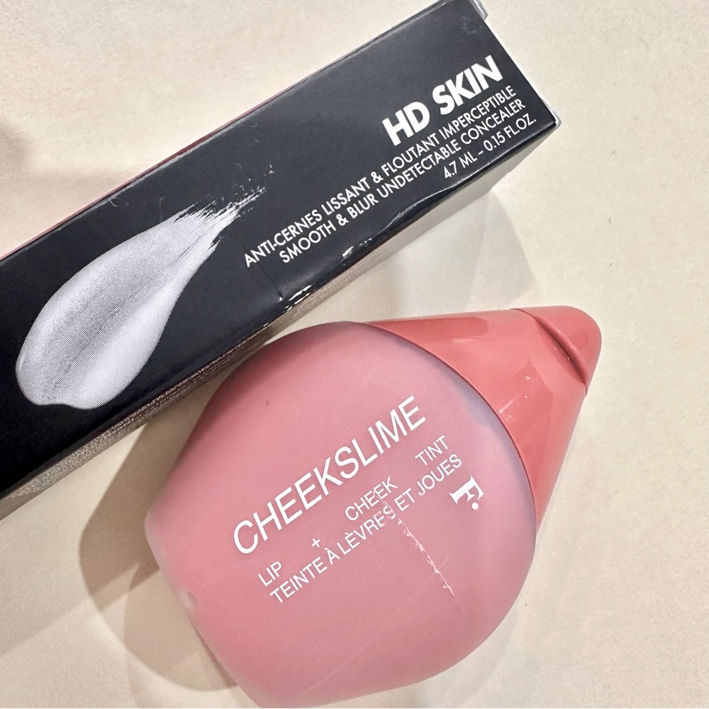 Freck Beauty CHEEKSLIME Lip Tint + MAKE‎ UP FOR EVER 
Concealer